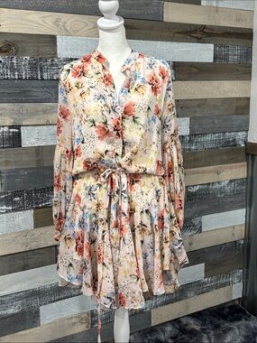 Vici floral peach dress